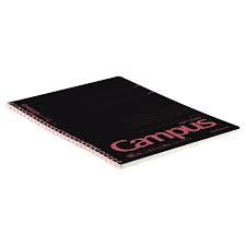 Cahier à anneaux souples KOKUYO Campus - Format semi-B5, ligné à points - Noir × Rouge