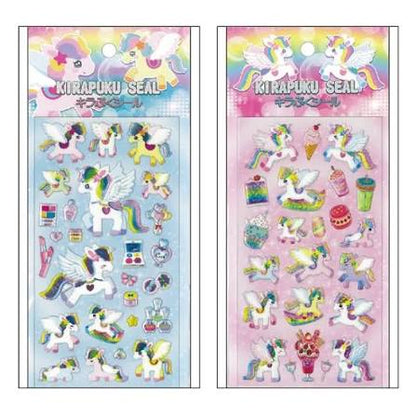 NEW! Kirapuku Seal Unicorn Stickers Sheet