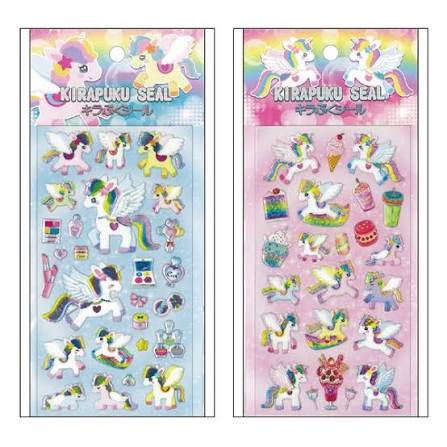 NEW! Kirapuku Seal Unicorn Stickers Sheet