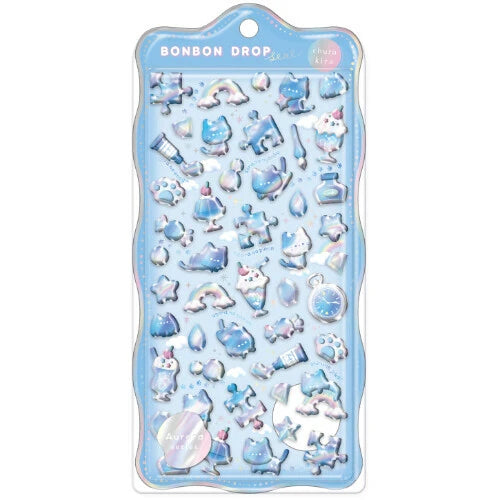 Bonbon Drop Seal Sticker – Galaxy Cat & Bottle Edition