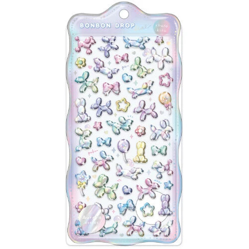 Bonbon Drop Seal Sticker – Balloon Animals & Pastel Stars Edition