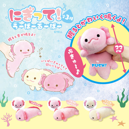 NEW! POPULAR Axolotl Squeaky Plush - Pukyu Pukyu Salamander Friend 22 cm