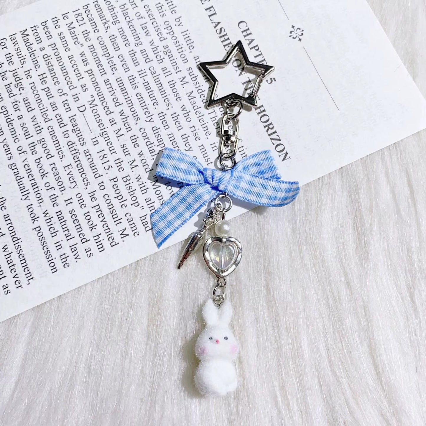 NEW! Keychain - Bunny Heart Bow