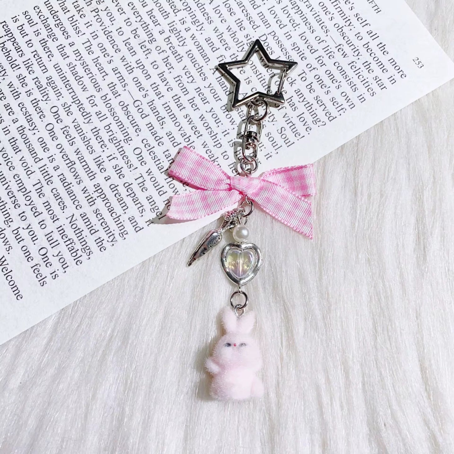 NEW! Keychain - Bunny Heart Bow