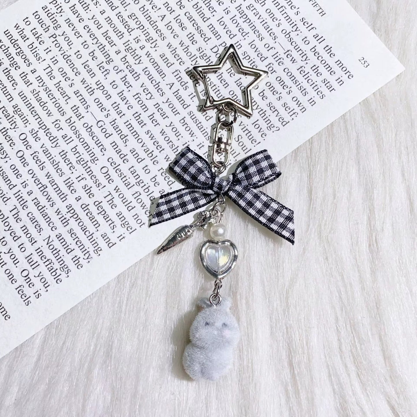 NEW! Keychain - Bunny Heart Bow