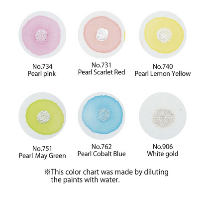 Kuretake Gansai Tambi - Pearl Colors - Set of 6