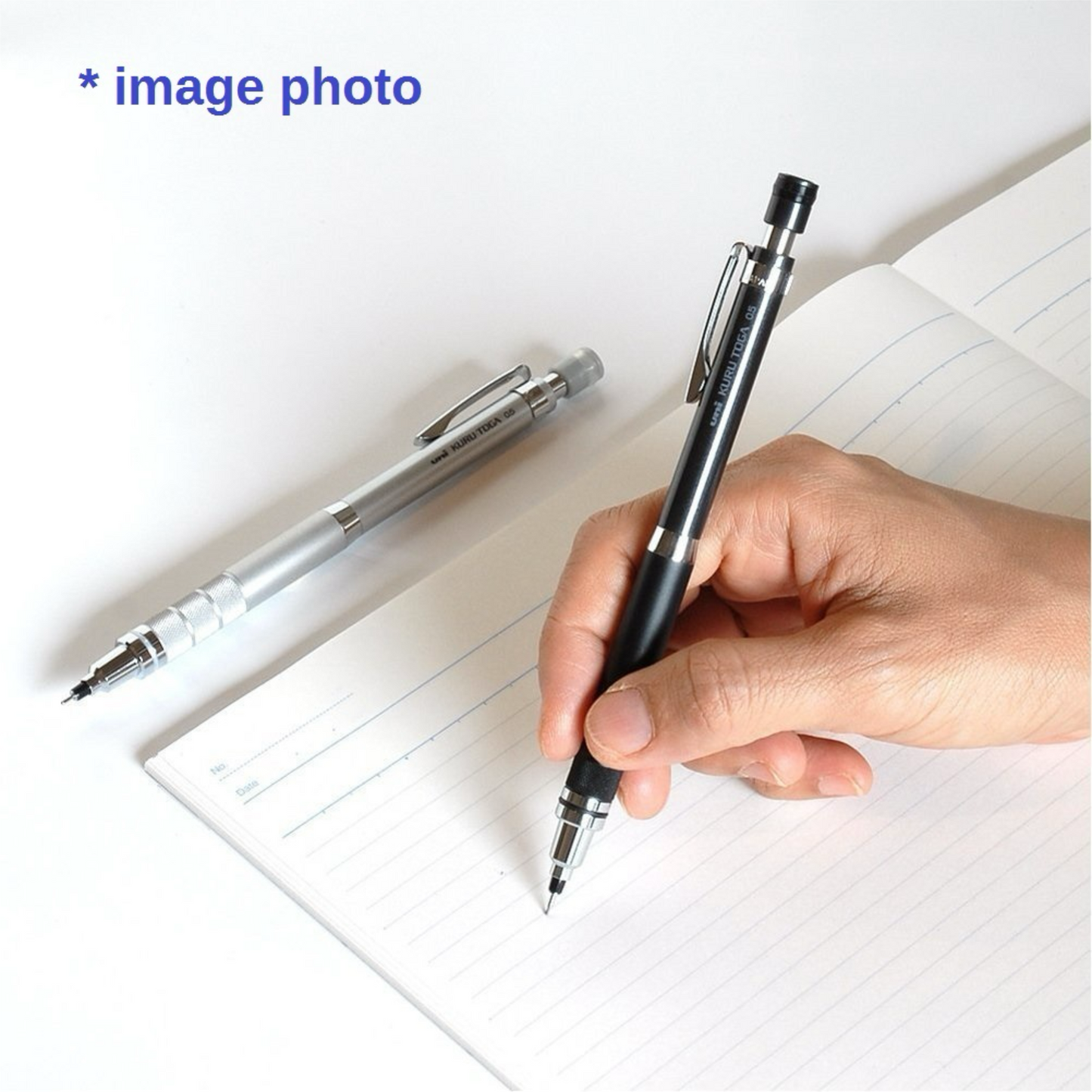 PRE-ORDER JULY! Uni Kuru Toga Mechanical Pencil - Roulette Knurled Metal Model 0.5mm - Silver