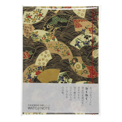Watoji Traditional Japanese Notebook - Fans, Waves & Seasonal Beauty