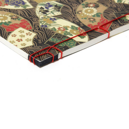 Watoji Traditional Japanese Notebook - Fans, Waves & Seasonal Beauty