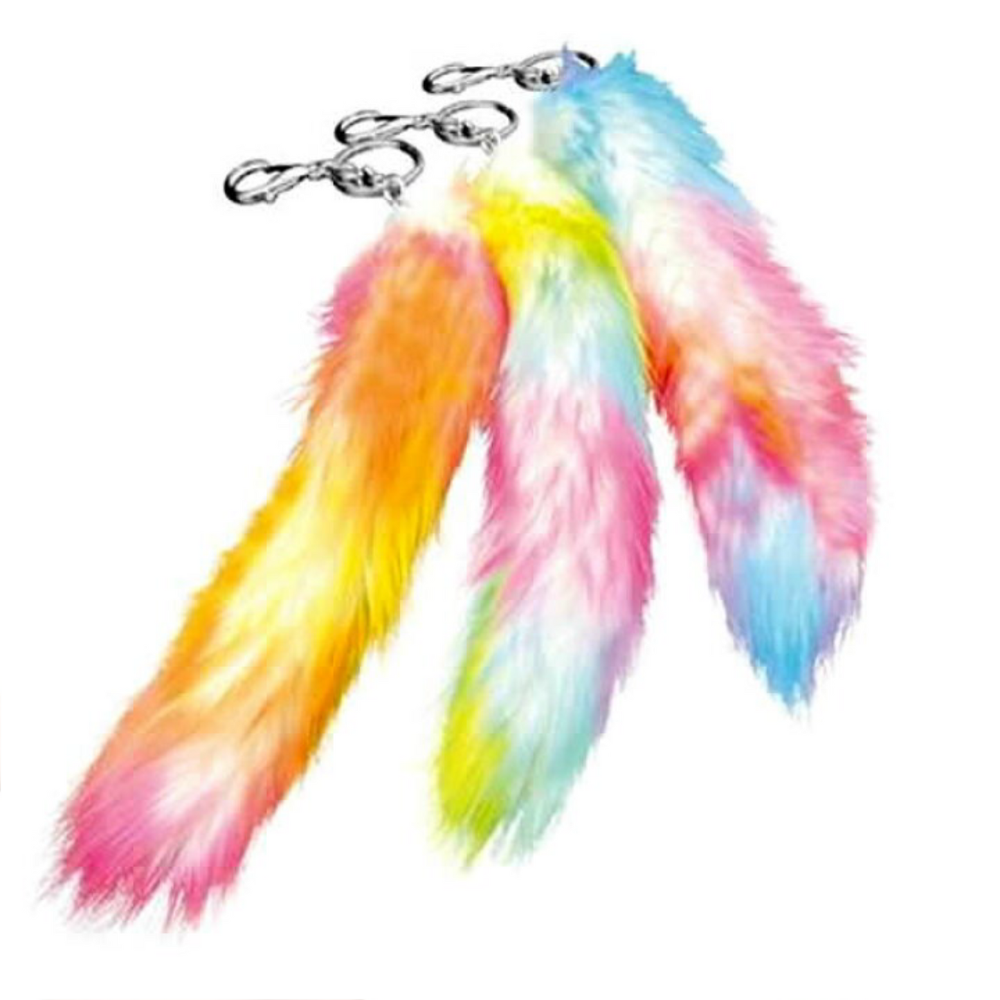 PRE-ORDER! Keychain - Fluffy Glowing Rainbow Tail Charm - 30cm