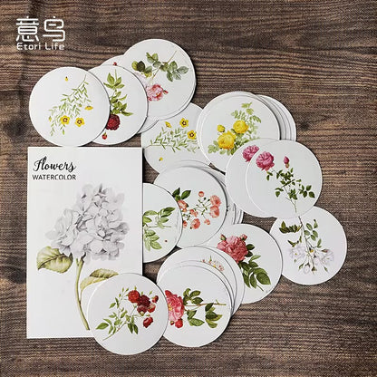 PRE-ORDER! Sticker Box - Flowers Watercolour - 45 Stickers