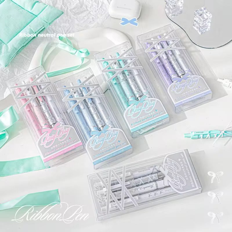 PRE-ORDER! Rosy Posy - Ribbon Neutral - 0.38 & 0.5 - Pen Set of 4