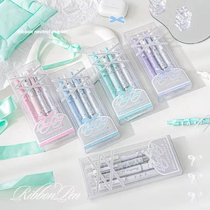 PRE-ORDER! Rosy Posy - Ribbon Neutral - 0.38 & 0.5 - Pen Set of 4