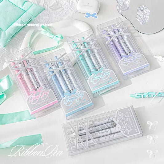 PRE-ORDER! Rosy Posy - Ribbon Neutral - 0.38 & 0.5 - Pen Set of 4