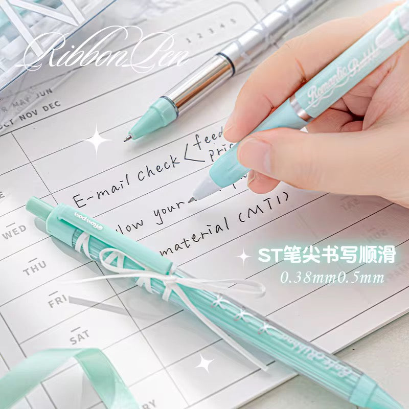 PRE-ORDER! Rosy Posy - Ribbon Neutral - 0.38 & 0.5 - Pen Set of 4