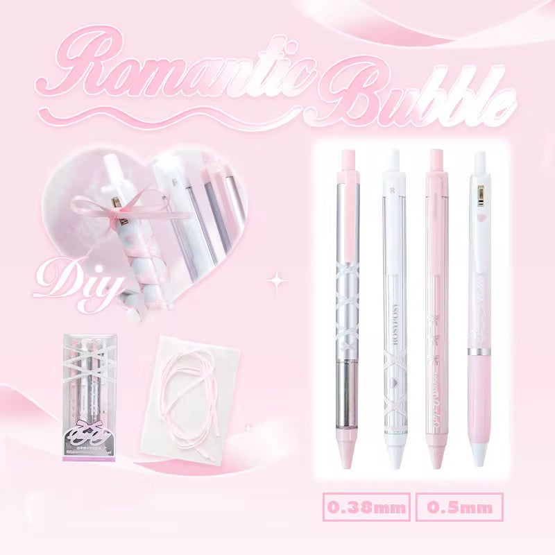 PRE-ORDER! Rosy Posy - Ribbon Neutral - 0.38 & 0.5 - Pen Set of 4