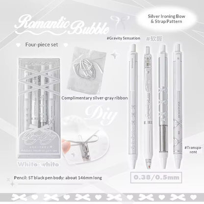 PRE-ORDER! Rosy Posy - Ribbon Neutral - 0.38 & 0.5 - Pen Set of 4