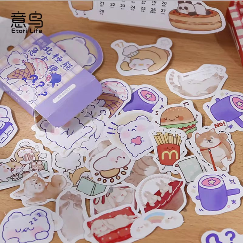 PRE-ORDER! Sticker Box - Cute Animals - 45 Stickers