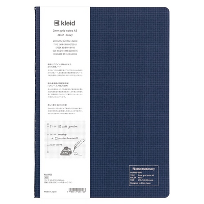 PRE-ORDER! Kleid Tiny - A5 Notebook - 2mm Grid - Navy