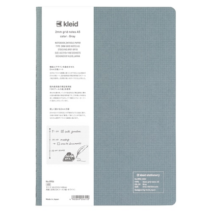 PRE-ORDER! Kleid Tiny - A5 Notebook - 2mm Grid - Grey