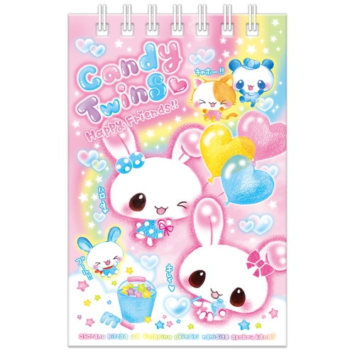 PRE-ORDER! Q-LiA - Candy Twins - Ring Memo Pad - Happy Friends