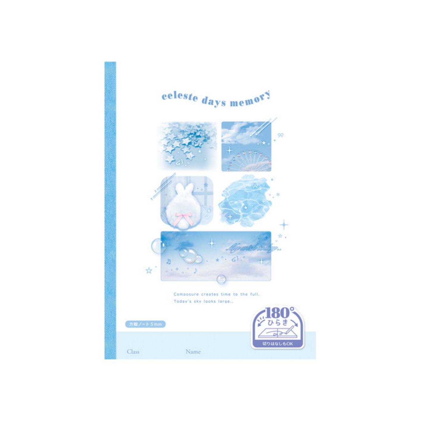 PRE-ORDER! Q-LiA 180 Degree Opening - Grid Notebook - Celeste Days Memory