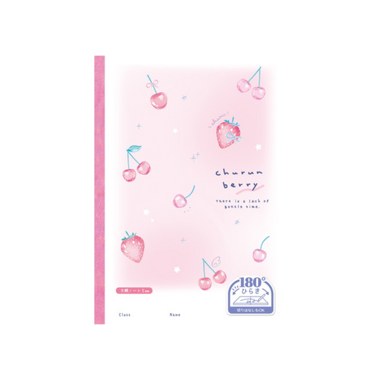 PRE-ORDER! Q-LiA 180 Degree Opening - Grid Notebook - Churun Berry