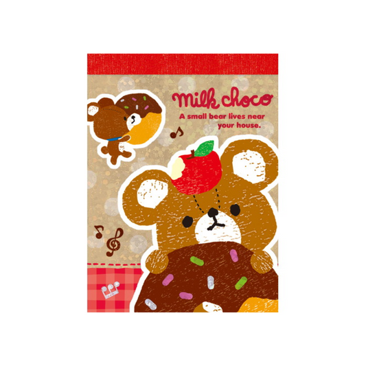 PRE-ORDER! Q-Lia - Retro Mini Memo Pad - Milk Choco Bear
