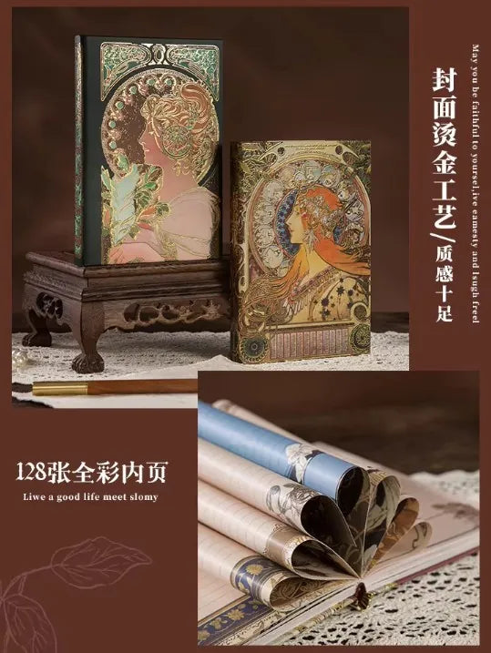 PRE-ORDER! Hardcover Journal - Alphonse Mucha Notebook - Love & Poems Collection
