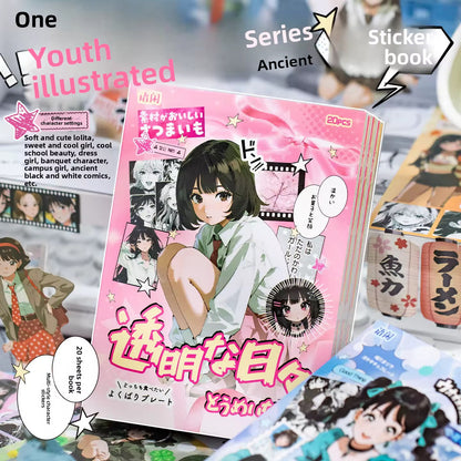 PRE-ORDER! Sticker Booklet - Kawaii Anime Girl  Edition - 20 Sticker Sheets
