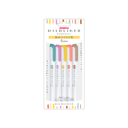 PRE-ORDER! Zebra Mildliner Soft Pastel Mild - Set of 5