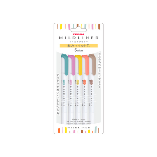 PRE-ORDER! Zebra Mildliner Soft Pastel Mild - Set of 5