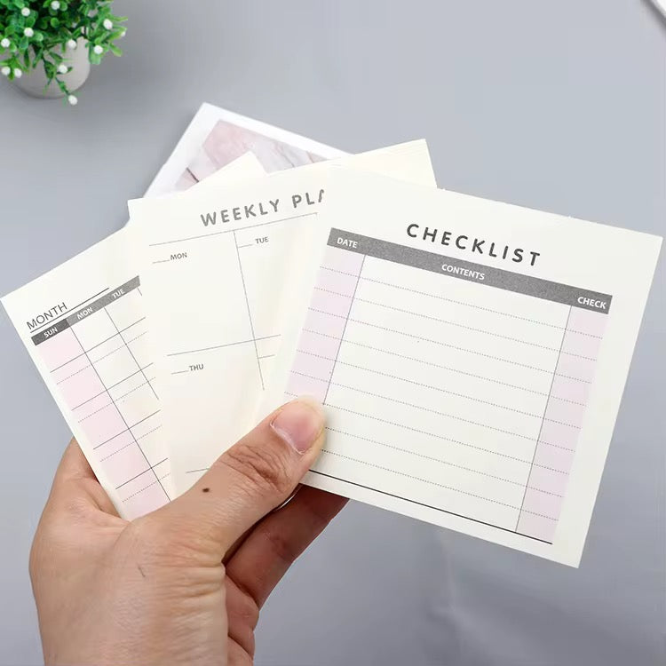 PRE-ORDER! Sticky Notes - Minimalist Planner Set - Monthly, Weekly & Checklist Memo Pads