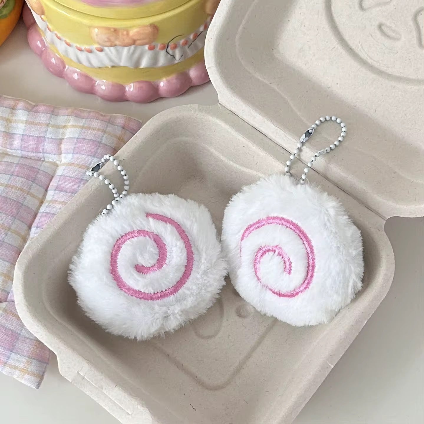 PRE-ORDER! Keychain - Soft Swiss Cake Roll Bag Charm Plush