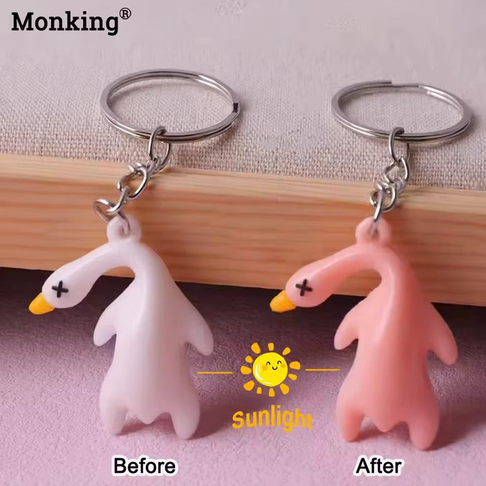 PRE-ORDER! Keychain - Colour Changing Goose Car Hanging Ornament - UV Reactive Duck Decor