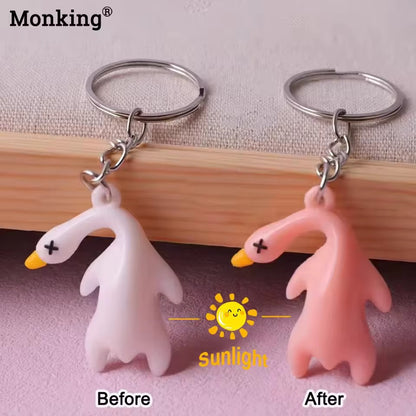 PRE-ORDER! Keychain - Colour Changing Goose Car Hanging Ornament - UV Reactive Duck Decor