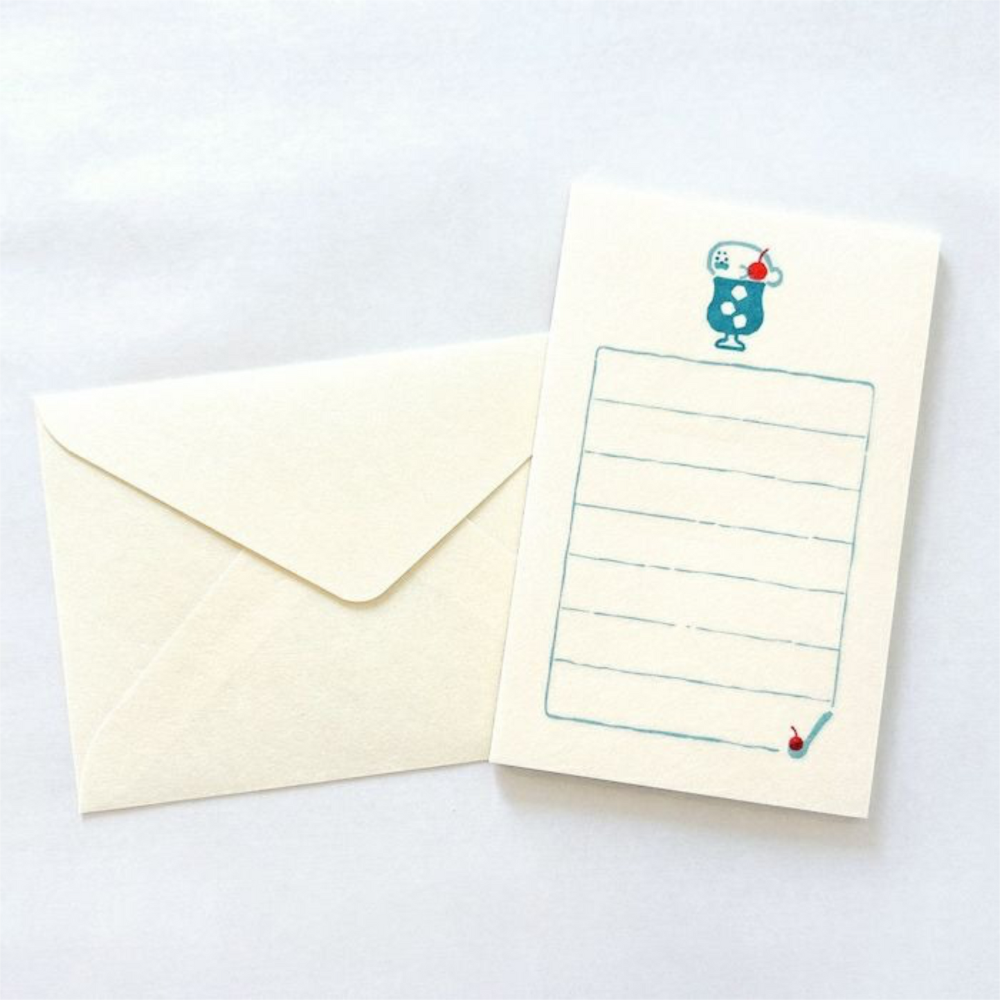 PRE-ORDER! Furukawa Shiko - Mino Washi - Mini Letter Set - Seal Cream Soda