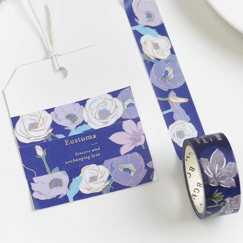 PRE-ORDER! BGM Washi Tape - Blossom of Nature - Eustoma Midnight