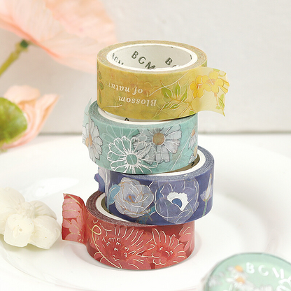 PRE-ORDER! BGM Washi Tape - Blossom of Nature - Eustoma Midnight
