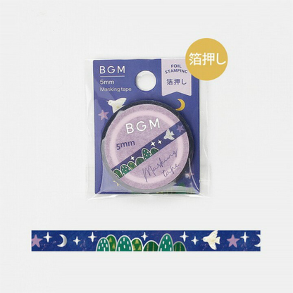 PRE-ORDER! BGM Washi Tape - Birds & Starry Sky