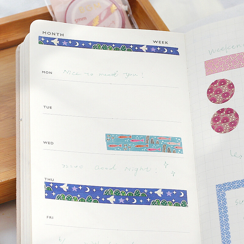 PRE-ORDER! BGM Washi Tape - Birds & Starry Sky