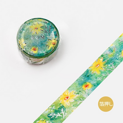 PRE-ORDER! BGM Washi Tape - Watercolor Flower - Hinagiku