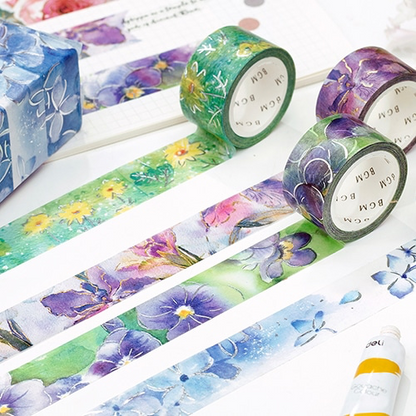 PRE-ORDER! BGM Washi Tape - Watercolor Flower - Hinagiku
