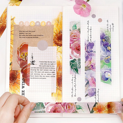 PRE-ORDER! BGM Washi Tape - Watercolor Flower - Mukaihawaii