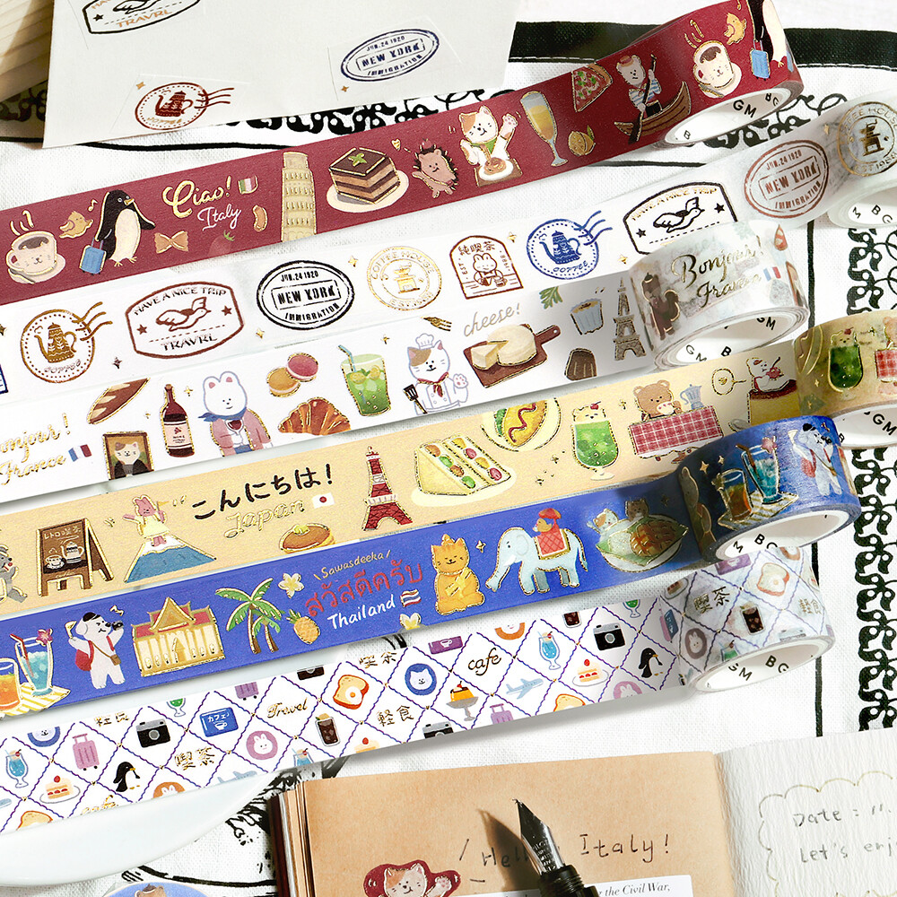 PRE-ORDER! BGM Washi Tape - World Café Travel - Italy