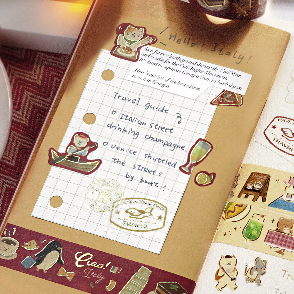 PRE-ORDER! BGM Washi Tape - World Café Travel - Italy