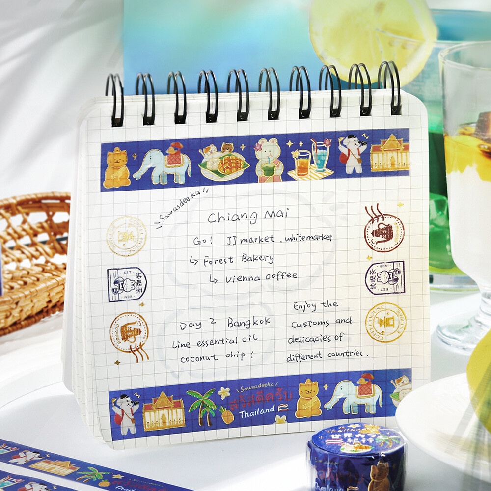 PRE-ORDER! BGM Washi Tape - World Café Travel - Thailand