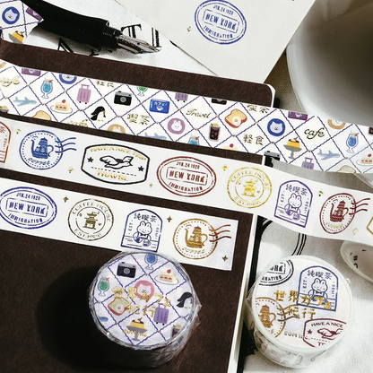 PRE-ORDER! BGM Washi Tape - World Café Travel - Mini Pattern