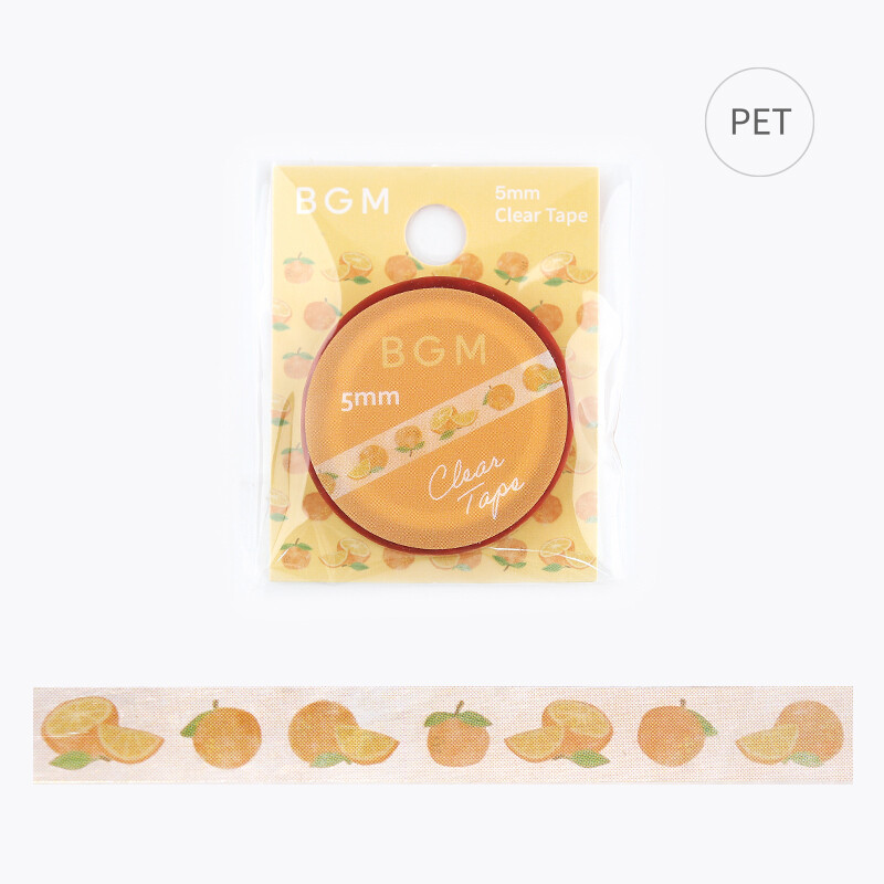 NEW! BGM - Clear PET Tape 5 mm - Tangerine