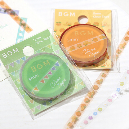 NEW! BGM - Clear PET Tape 5 mm - Colourful Flags